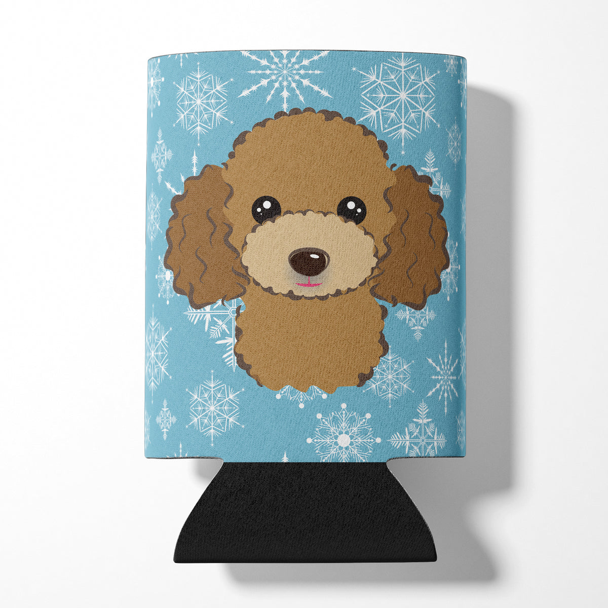 Snowflake Chocolate Brown Poodle Can ou Bottle Hugger BB1690CC