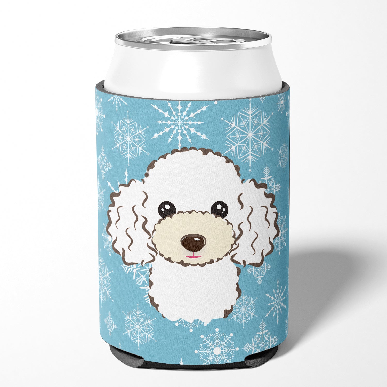 Snowflake White Poodle Can or Bottle Hugger BB1691CC.