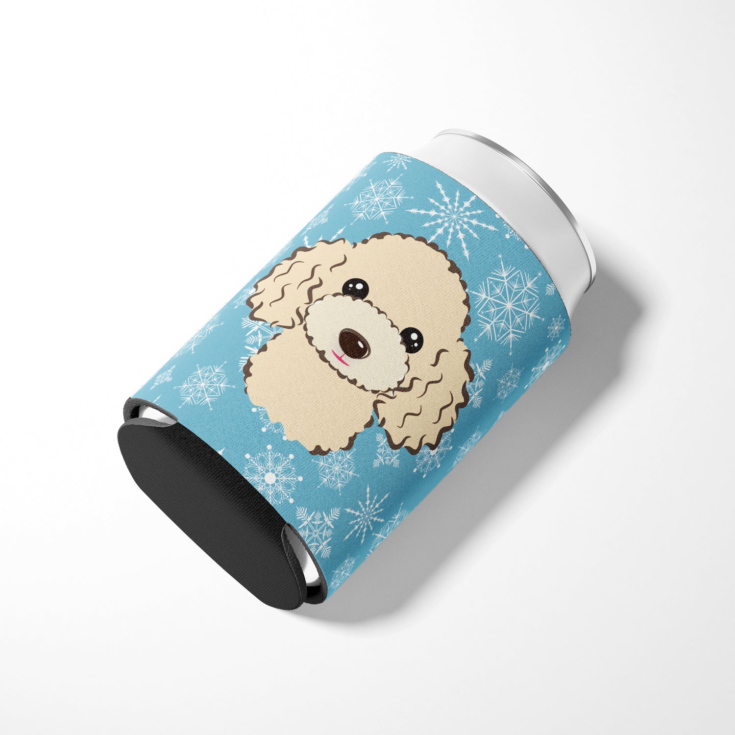 Snowflake Buff Poodle Can or Bottle Hugger BB1692CC.