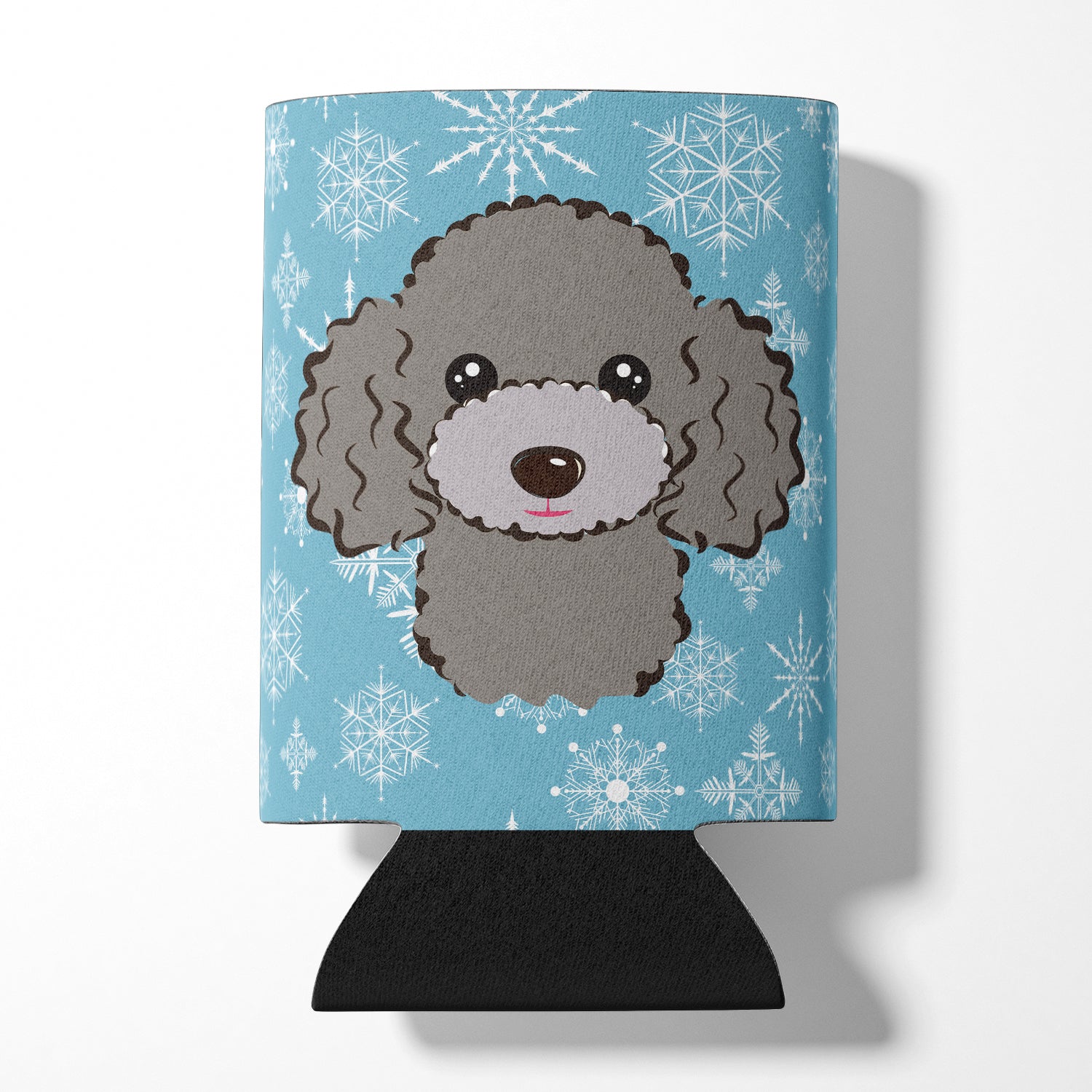 Snowflake Silver Gray Poodle Can or Bottle Hugger BB1693CC.