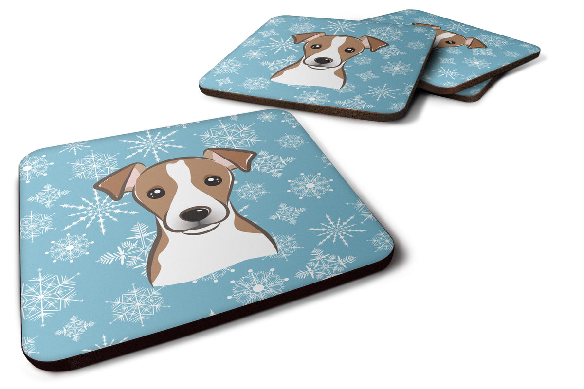Set of 4 Snowflake Jack Russell Terrier Foam Coasters BB1694FC - the-store.com