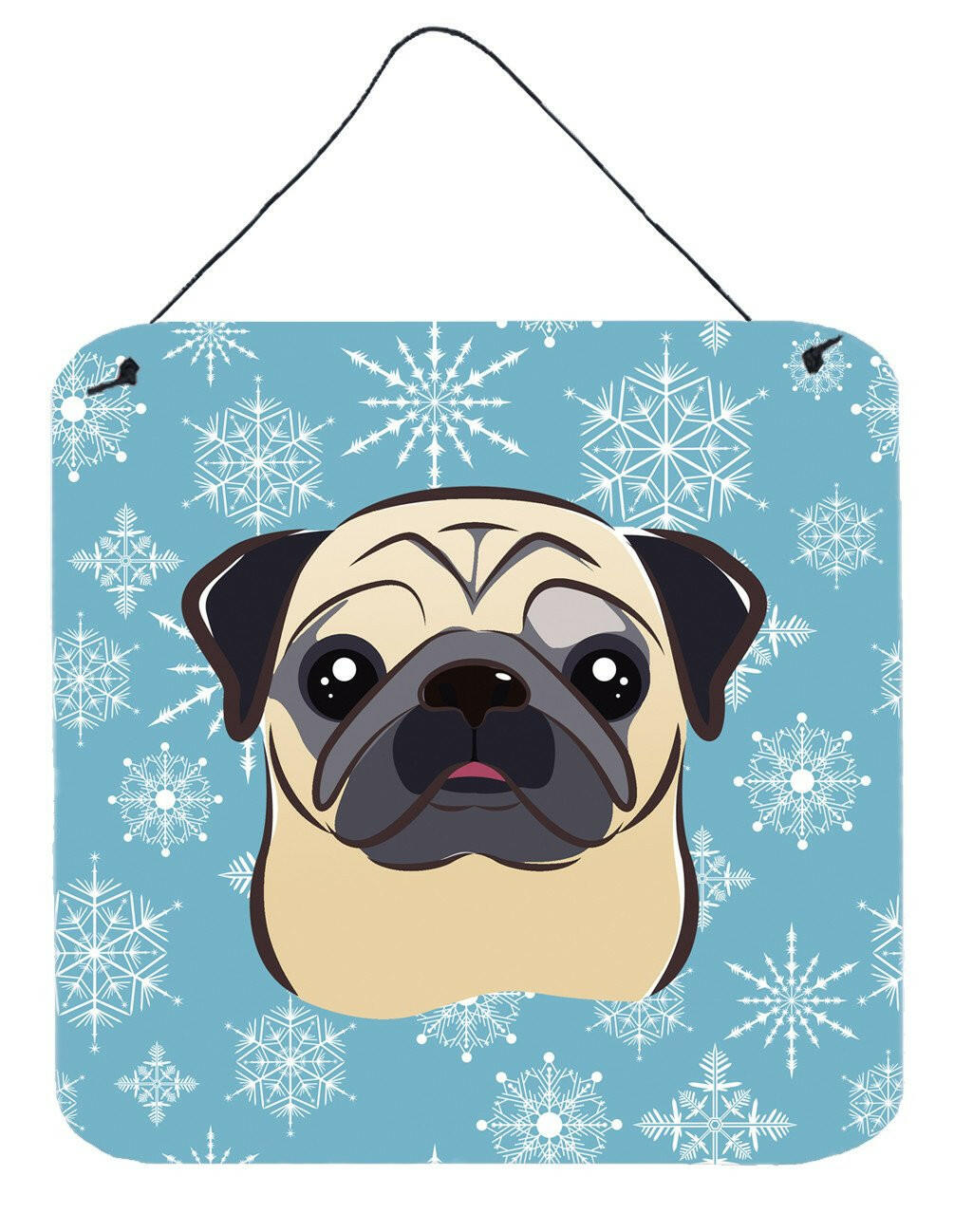 Snowflake Fawn Pug Wall or Door Hanging Prints BB1696DS66 by Caroline&#39;s Treasures