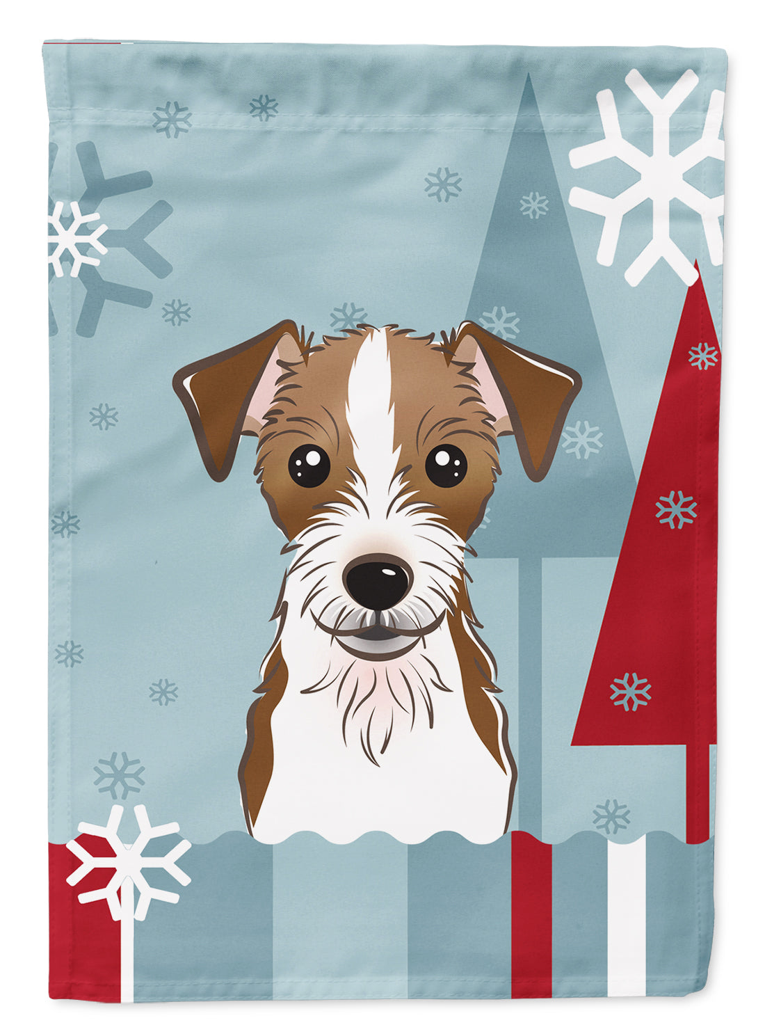 Vacances d&#39;hiver Jack Russell Terrier Drapeau Toile Maison Taille BB1698CHF