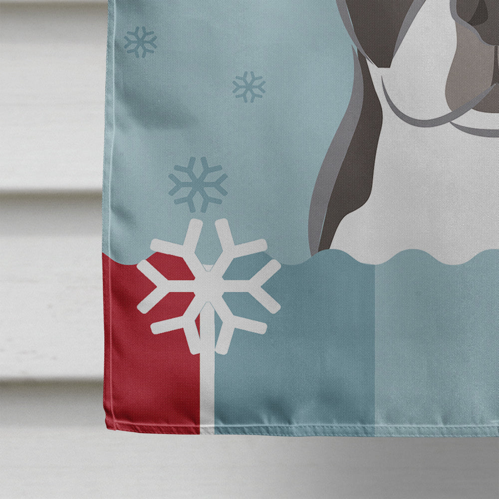 Winter Holiday Boston Terrier Flag Canvas House Size BB1699CHF