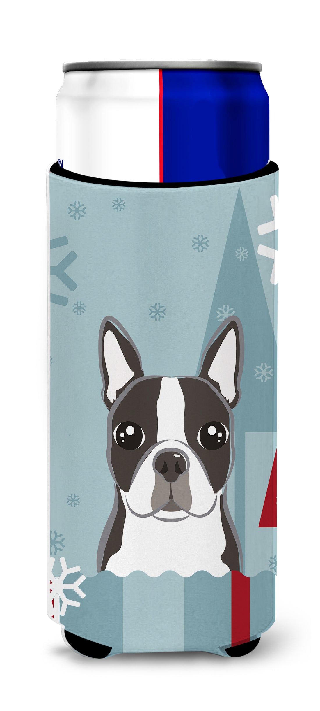 Winter Holiday Boston Terrier Ultra Beverage Isolateurs pour canettes minces BB1699MUK