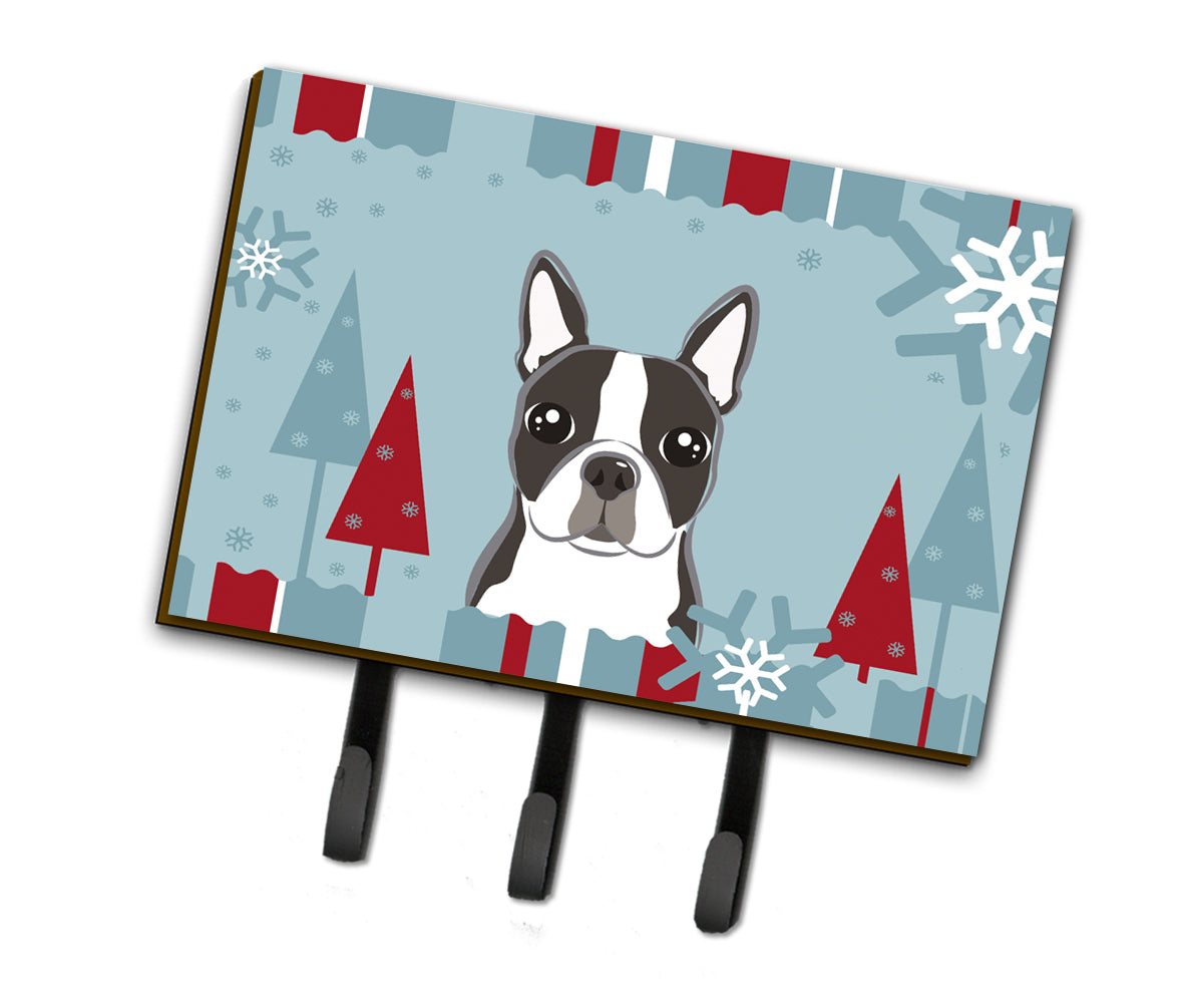 Winter Holiday Boston Terrier Leash or Key Holder BB1699TH68