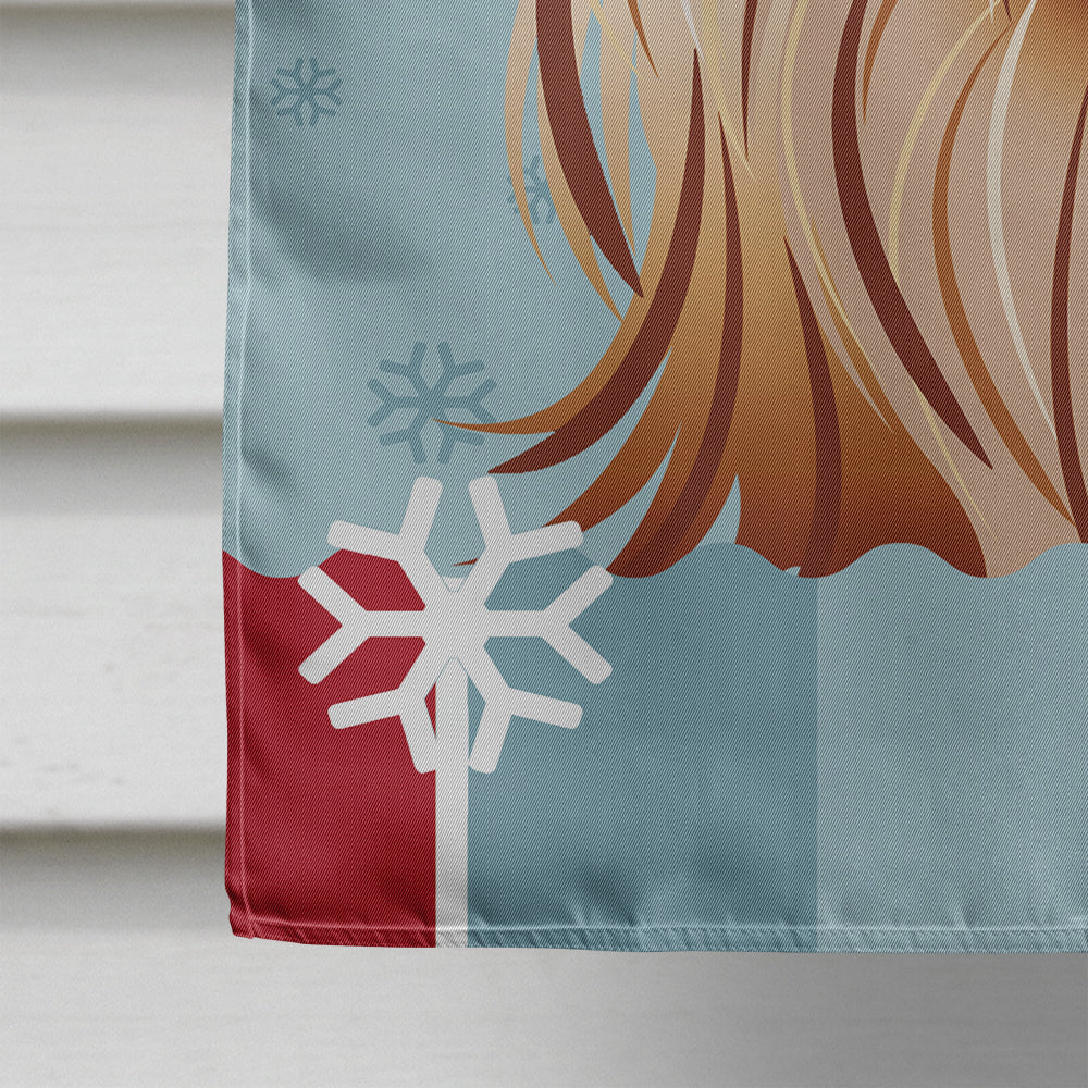 Winter Holiday Yorkie Yorkshire Terrier Flag Canvas House Size BB1700CHF  the-store.com.