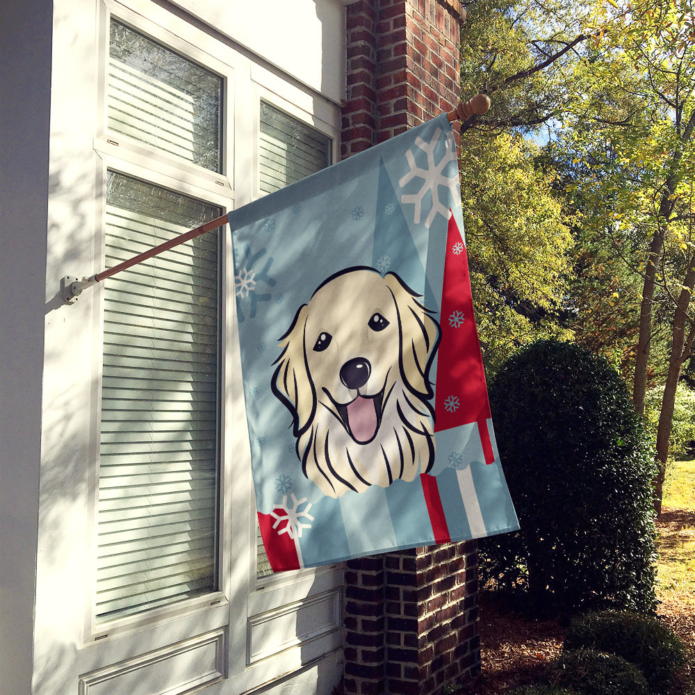 Winter Holiday Golden Retriever Flag Canvas House Size BB1701CHF