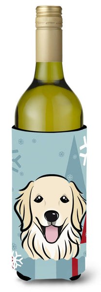 Winter Holiday Golden Retriever Wine Bottle Beverage Insulator Hugger BB1701LITERK by Caroline's Treasures