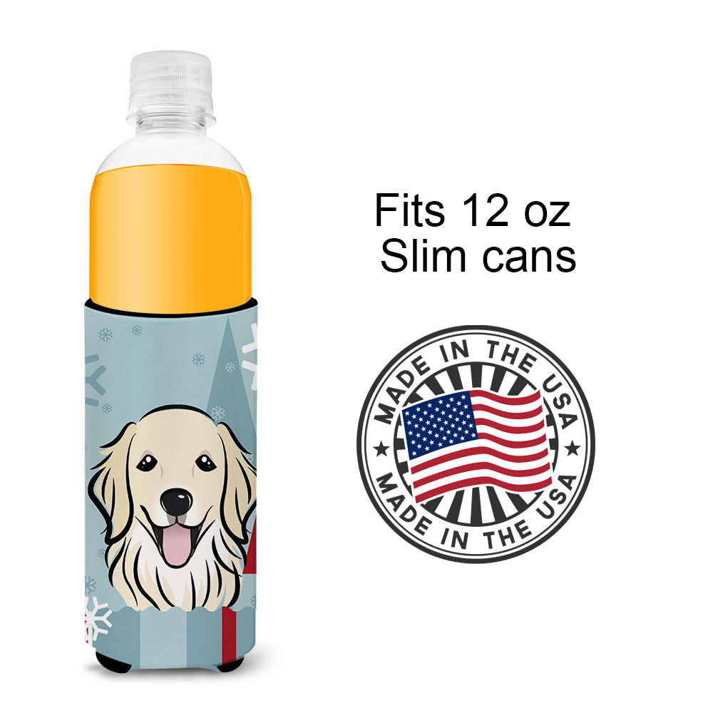 Winter Holiday Golden Retriever Ultra Beverage Insulators for slim cans BB1701MUK