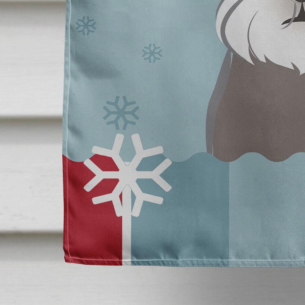 Winter Holiday Schnauzer Flag Canvas House Size BB1702CHF