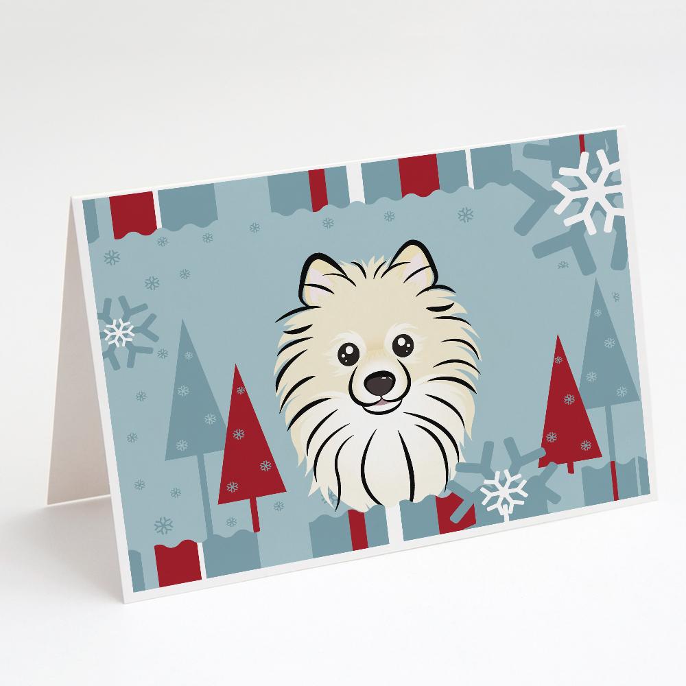 Buy this Winter Holiday Pomeranian Greeting Cards and Envelopes Pack of 8
