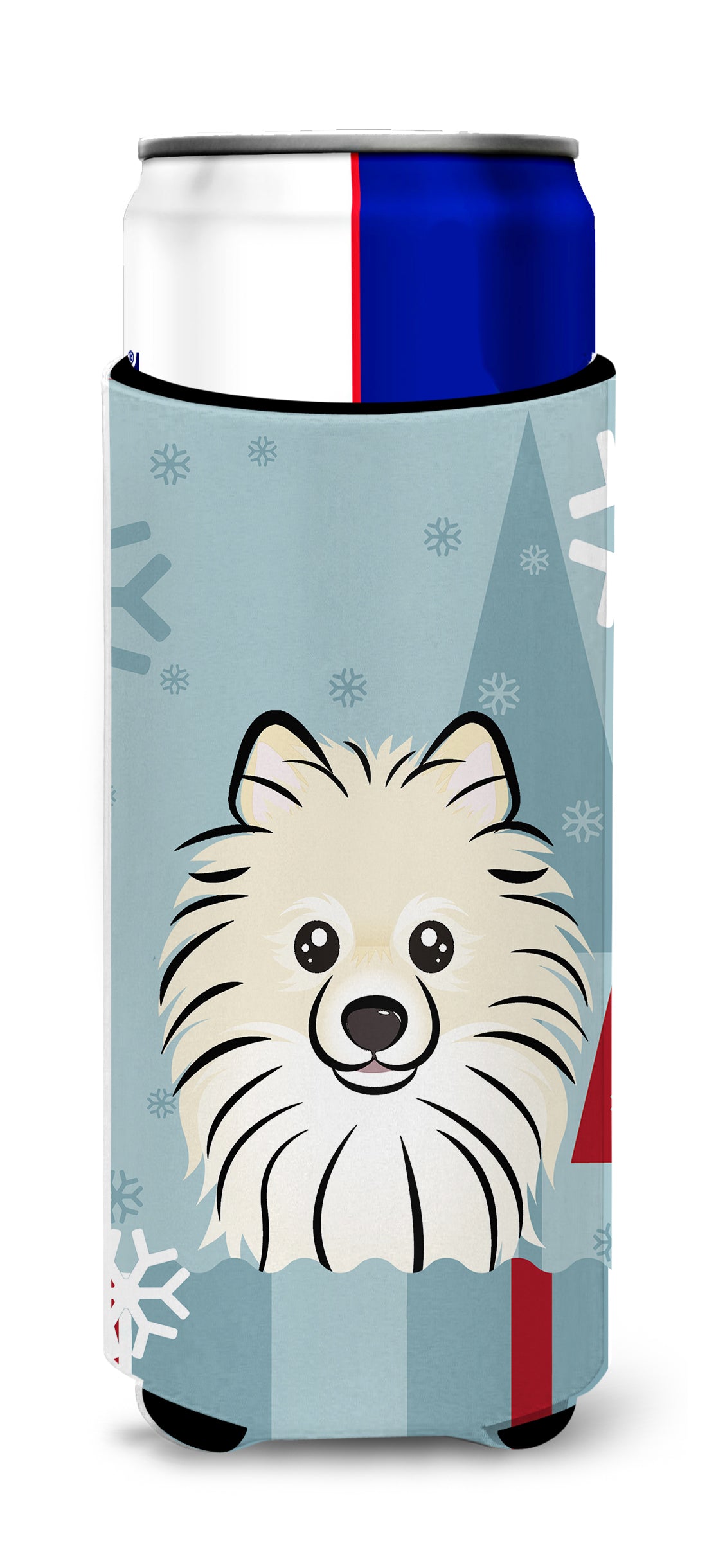 Winter Holiday Pomeranian Ultra Beverage Isolateurs pour canettes minces BB1703MUK
