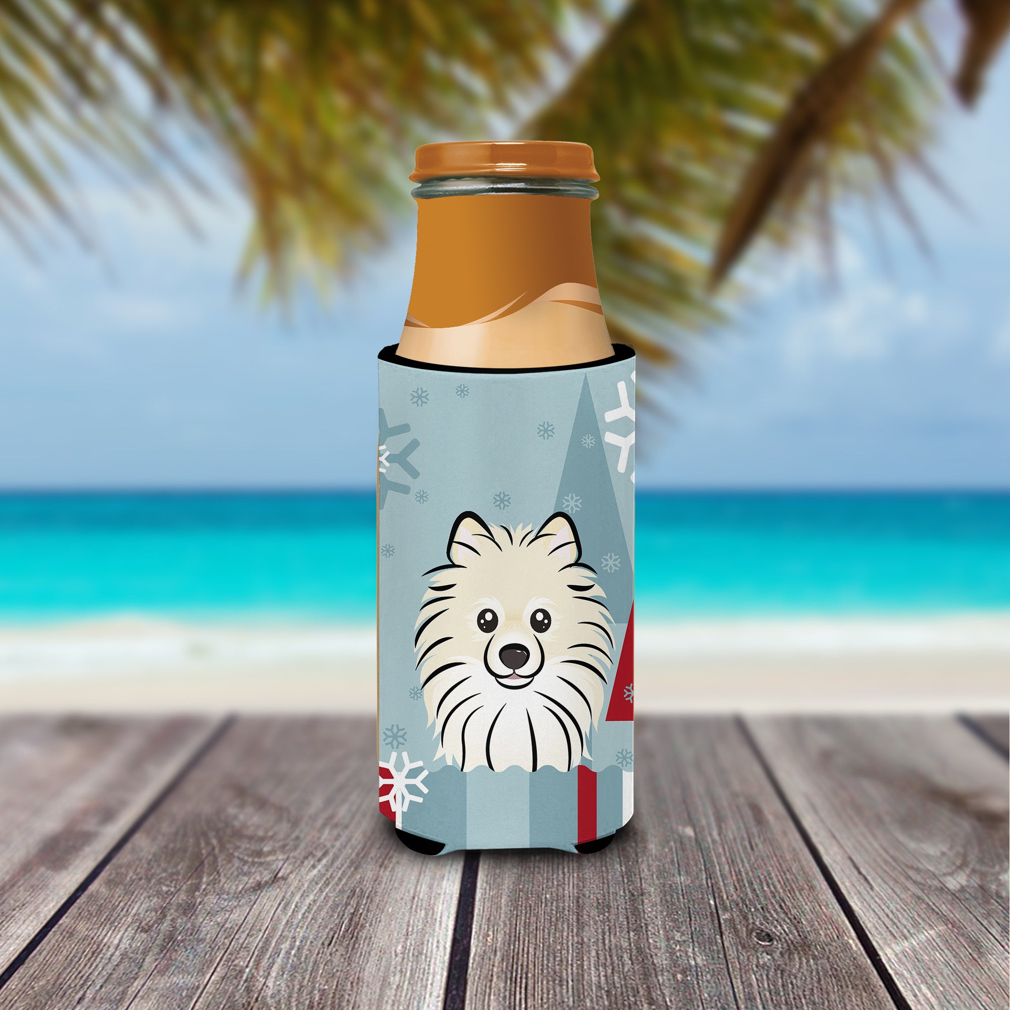 Winter Holiday Pomeranian Ultra Beverage Insulators for slim cans BB1703MUK