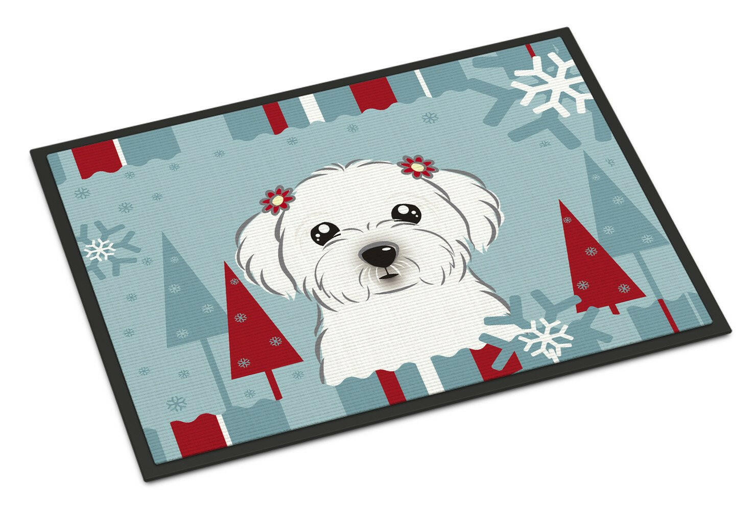 Winter Holiday Maltese Indoor or Outdoor Mat 18x27 BB1704MAT - the-store.com