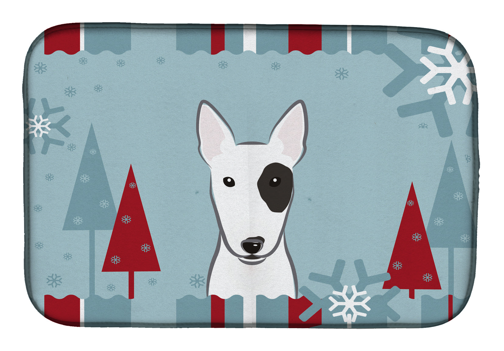 Winter Holiday Bull Terrier Dish Drying Mat BB1705DDM  the-store.com.