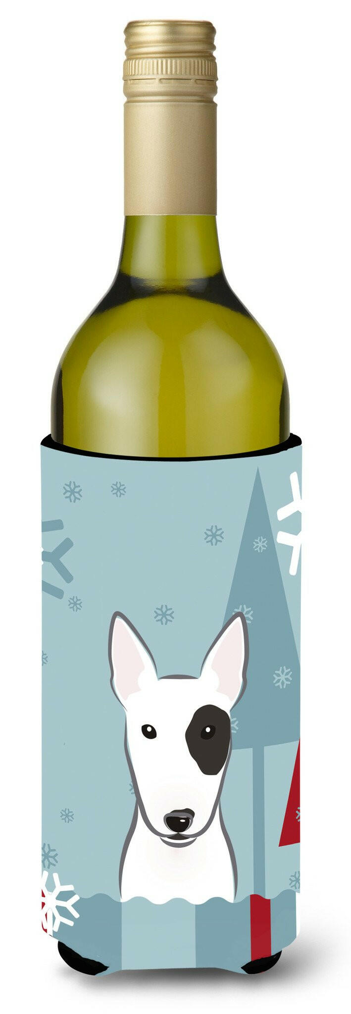 Winter Holiday Bull Terrier Wine Bottle Beverage Insulator Hugger BB1705LITERK by Caroline&#39;s Treasures