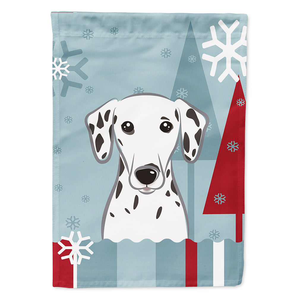 Winter Holiday Dalmatian Flag Canvas House Size BB1706CHF