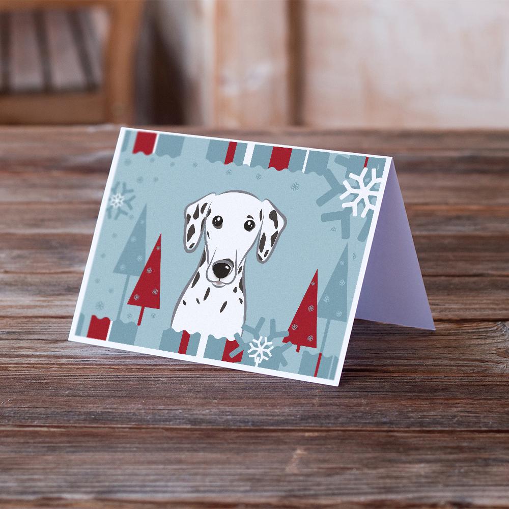 Winter Holiday Dalmatian Greeting Cards and Envelopes Pack of 8 - the-store.com