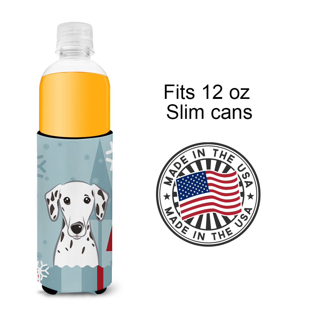 Winter Holiday Dalmatian Ultra Beverage Insulators for slim cans BB1706MUK