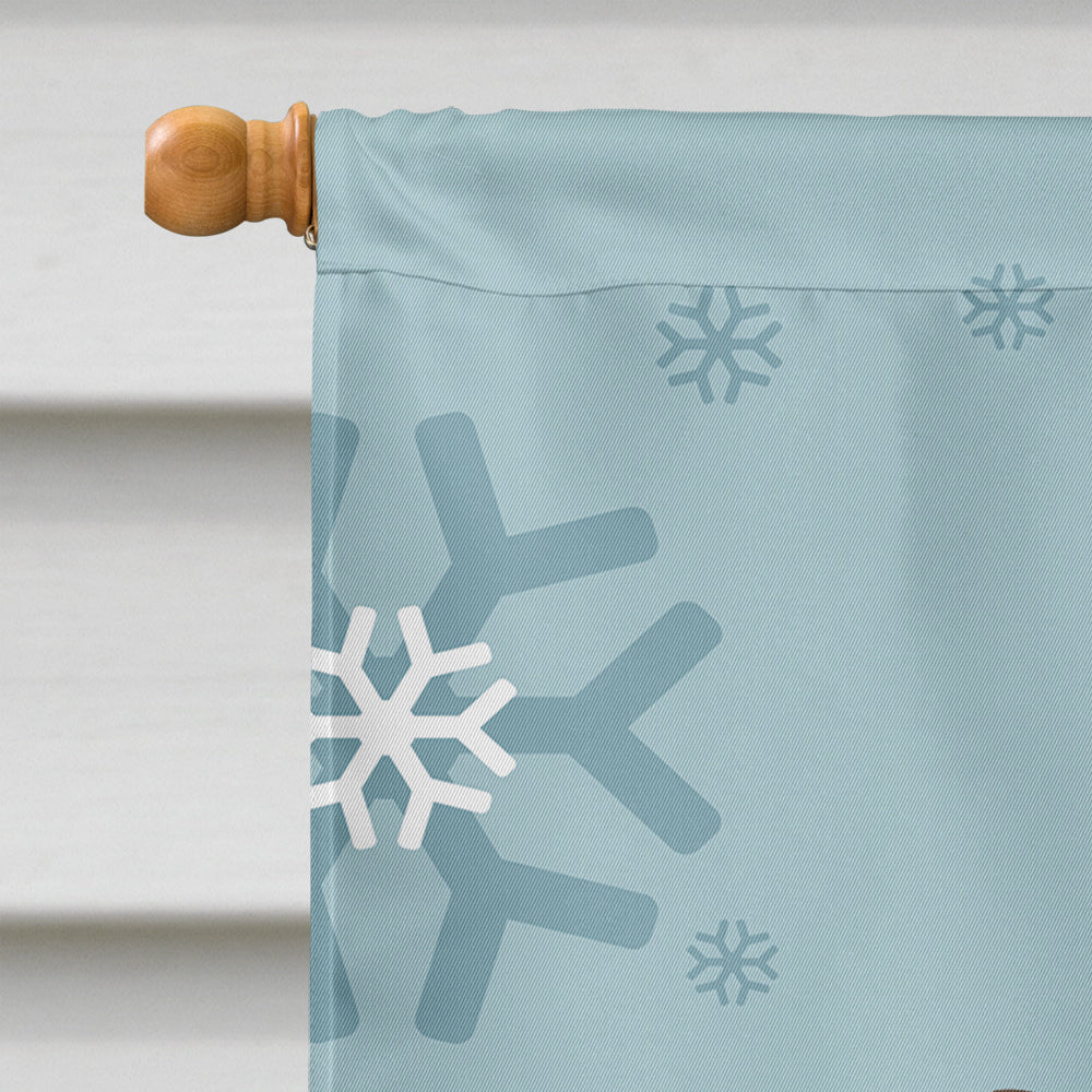 Winter Holiday Longhair Creme Dachshund Flag Canvas House Size BB1708CHF  the-store.com.