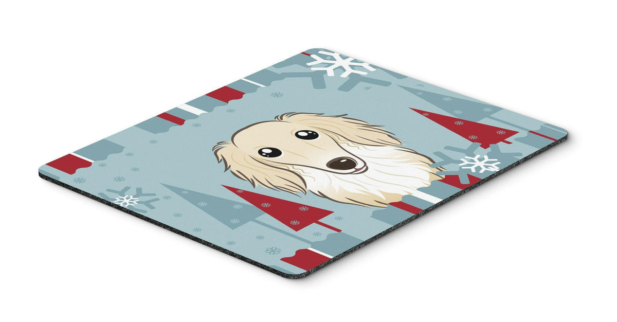 Winter Holiday Longhair Creme Dachshund Mouse Pad, Hot Pad or Trivet BB1708MP by Caroline&#39;s Treasures
