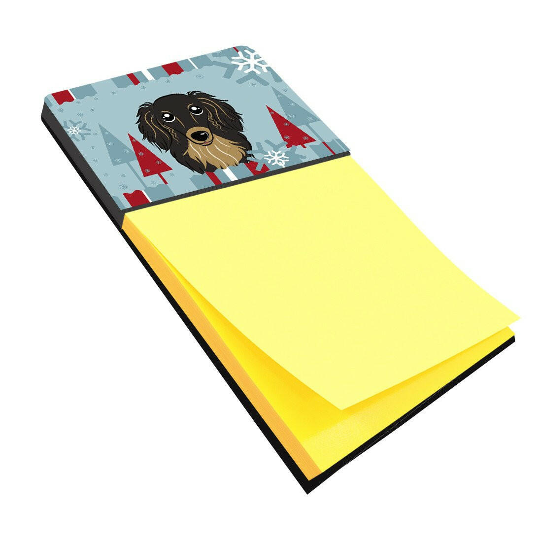 Winter Holiday Longhair Black and Tan Dachshund Sticky Note Holder BB1709SN by Caroline's Treasures