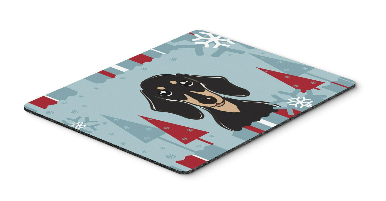 Winter Holiday Smooth Black and Tan Dachshund Mouse Pad, Hot Pad or Trivet BB1711MP by Caroline's Treasures