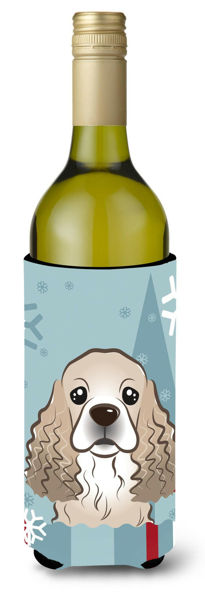 Winter Holiday Cocker Spaniel Wine Bottle Beverage Insulator Hugger BB1712LITERK by Caroline&#39;s Treasures