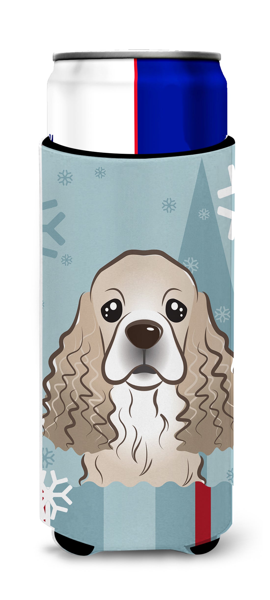 Winter Holiday Cocker Spaniel Ultra Beverage Insulators for slim cans BB1712MUK  the-store.com.