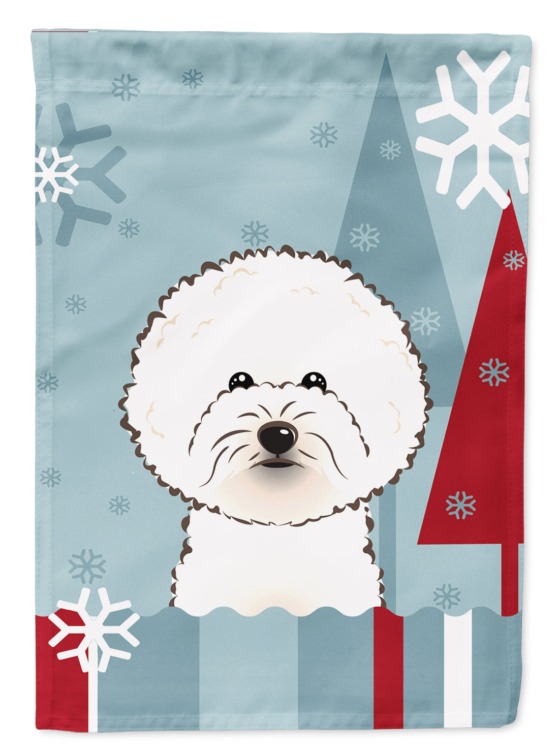 Winter Holiday Bichon Frise Flag Canvas House Size BB1713CHF
