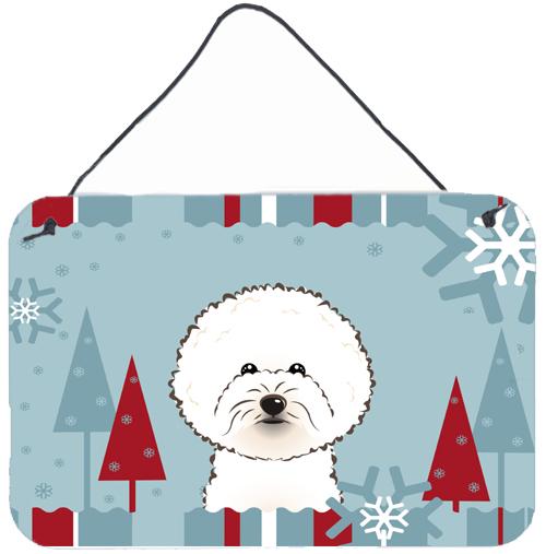 Winter Holiday Bichon Frise Wall or Door Hanging Prints BB1713DS812 by Caroline's Treasures