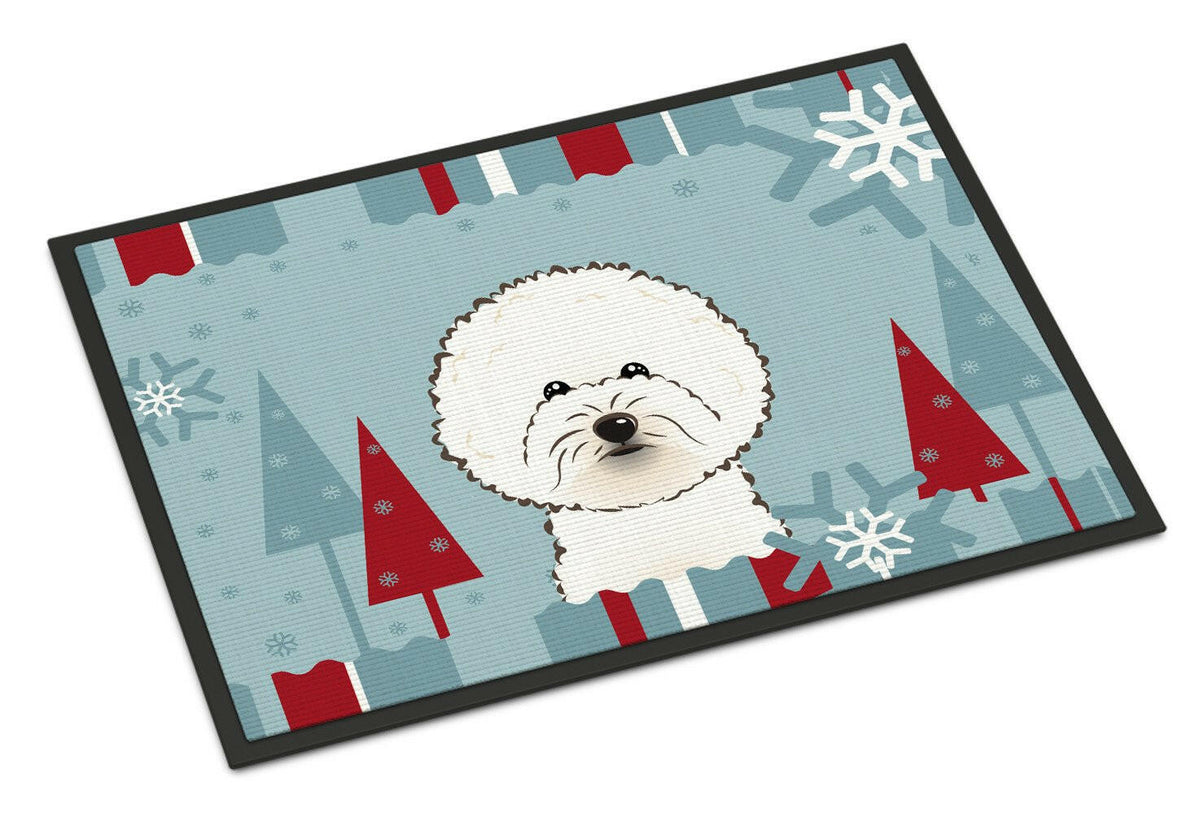 Winter Holiday Bichon Frise Indoor or Outdoor Mat 18x27 BB1713MAT - the-store.com