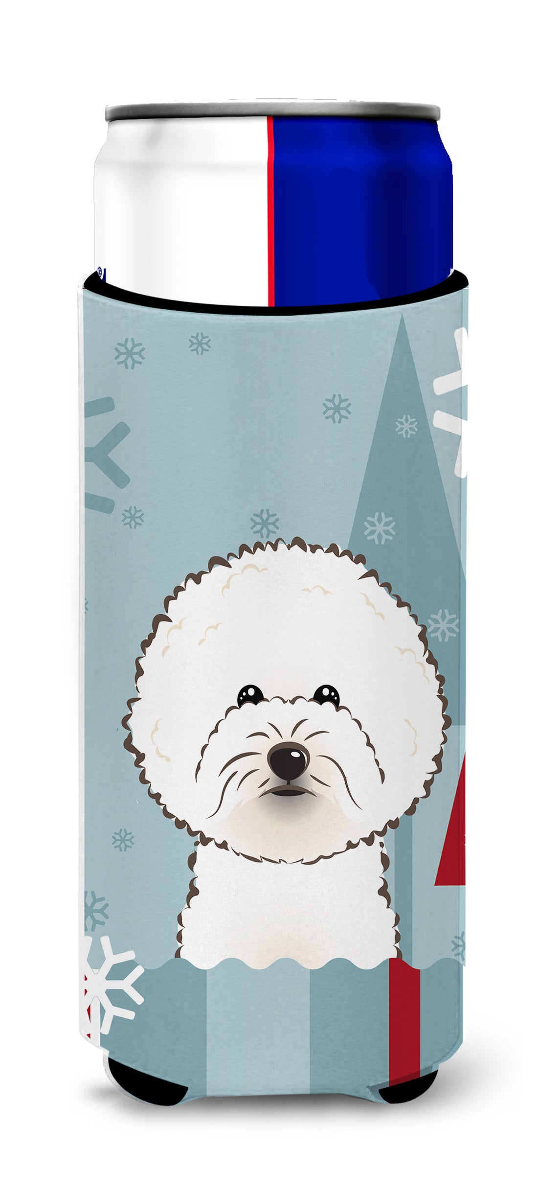 Winter Holiday Bichon Frise Ultra Beverage Insulators for slim cans BB1713MUK  the-store.com.