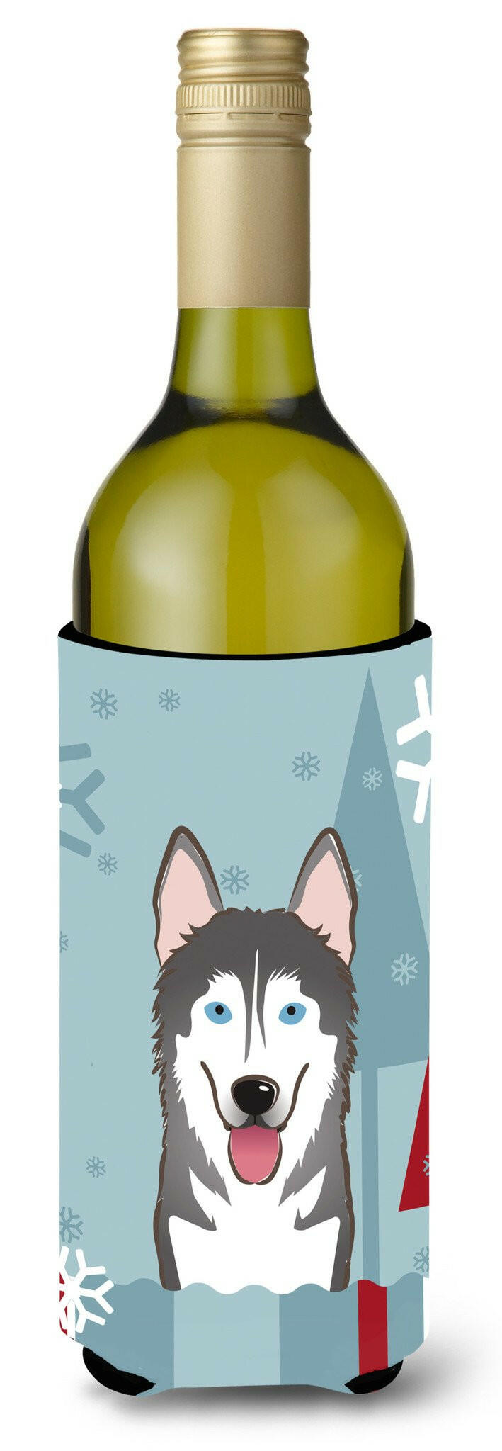 Winter Holiday Alaskan Malamute Wine Bottle Beverage Insulator Hugger BB1714LITERK by Caroline&#39;s Treasures