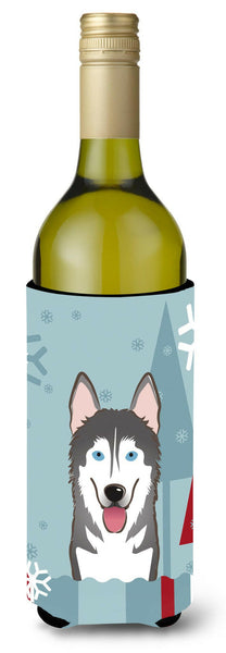Winter Holiday Alaskan Malamute Wine Bottle Beverage Insulator Hugger BB1714LITERK by Caroline's Treasures