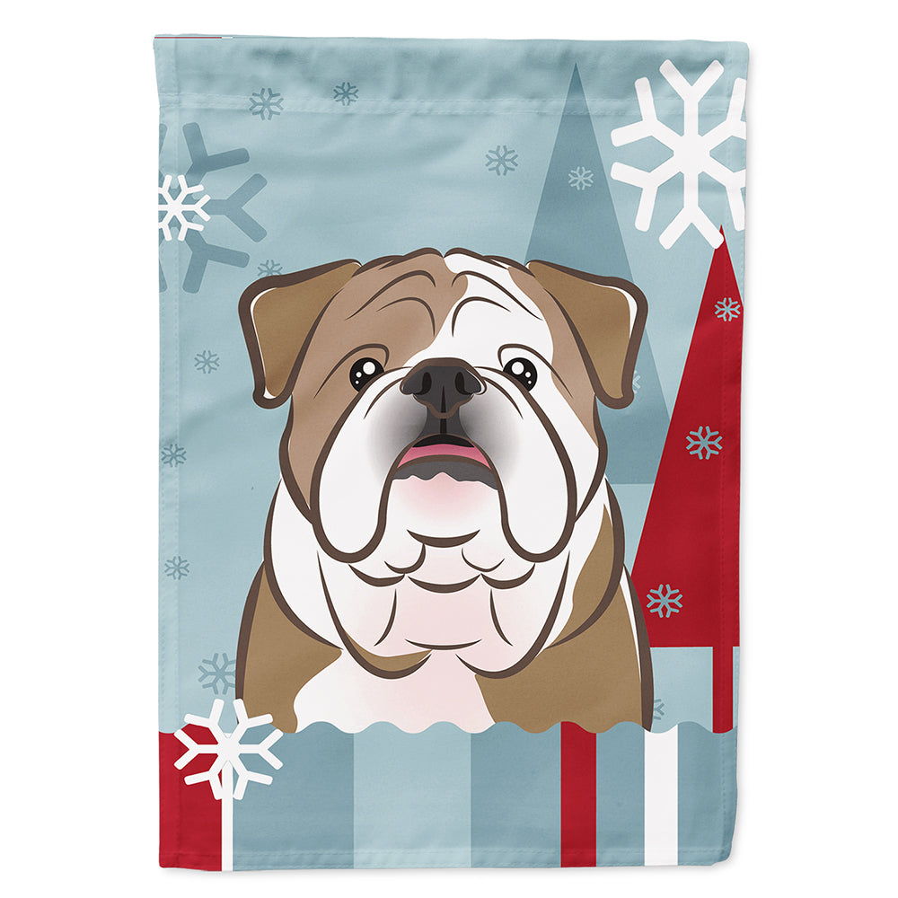 Winter Holiday English Bulldog  Flag Canvas House Size BB1715CHF