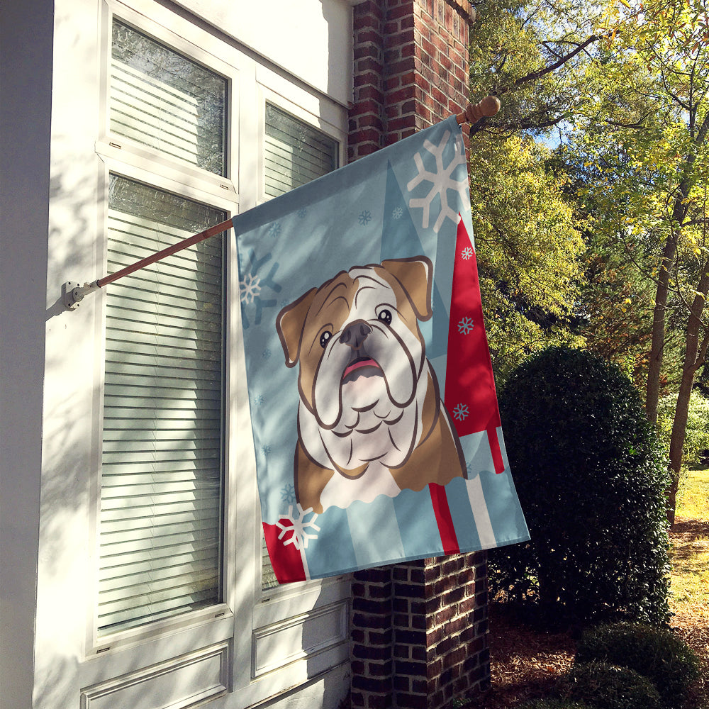 Winter Holiday English Bulldog  Flag Canvas House Size BB1715CHF  the-store.com.