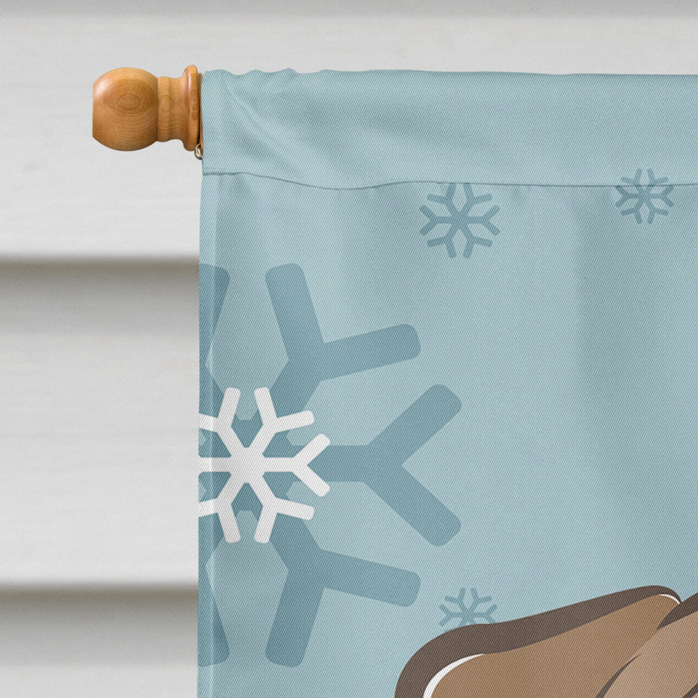 Winter Holiday English Bulldog  Flag Canvas House Size BB1715CHF  the-store.com.