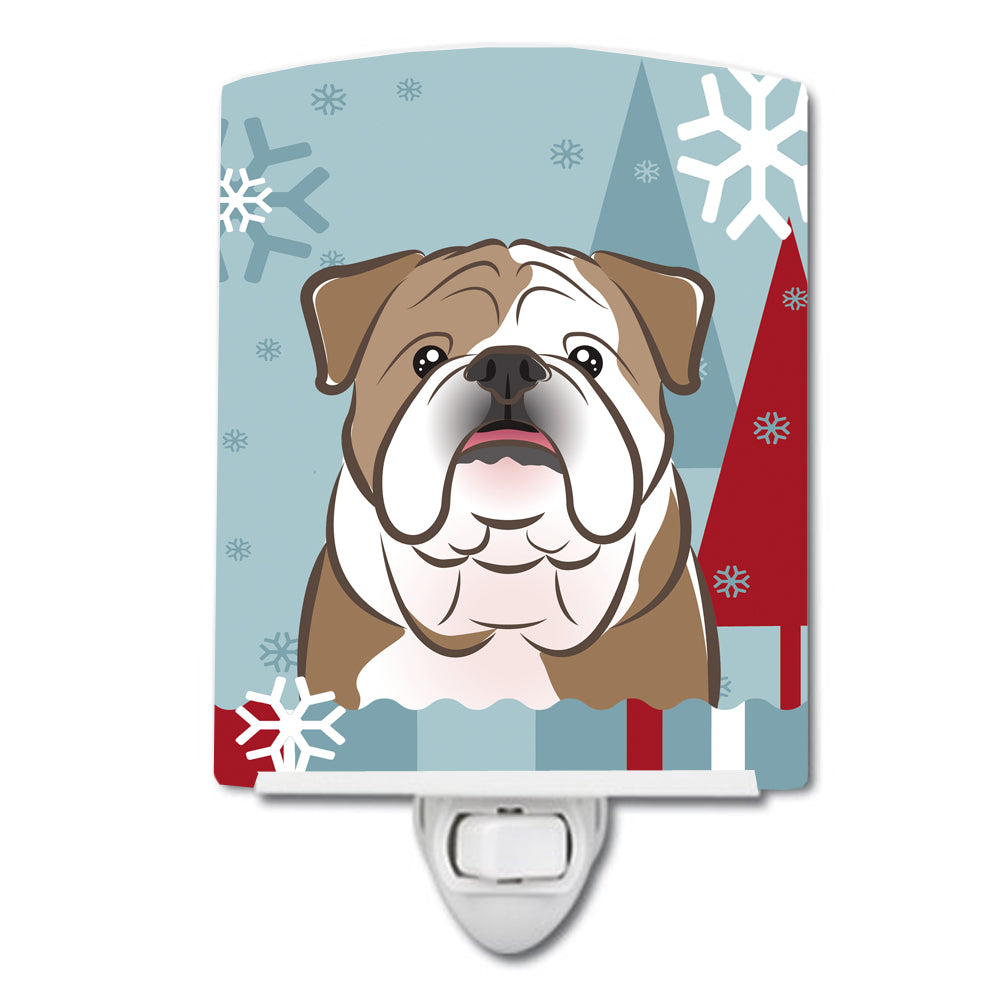 Winter Holiday English Bulldog  Ceramic Night Light BB1715CNL - the-store.com