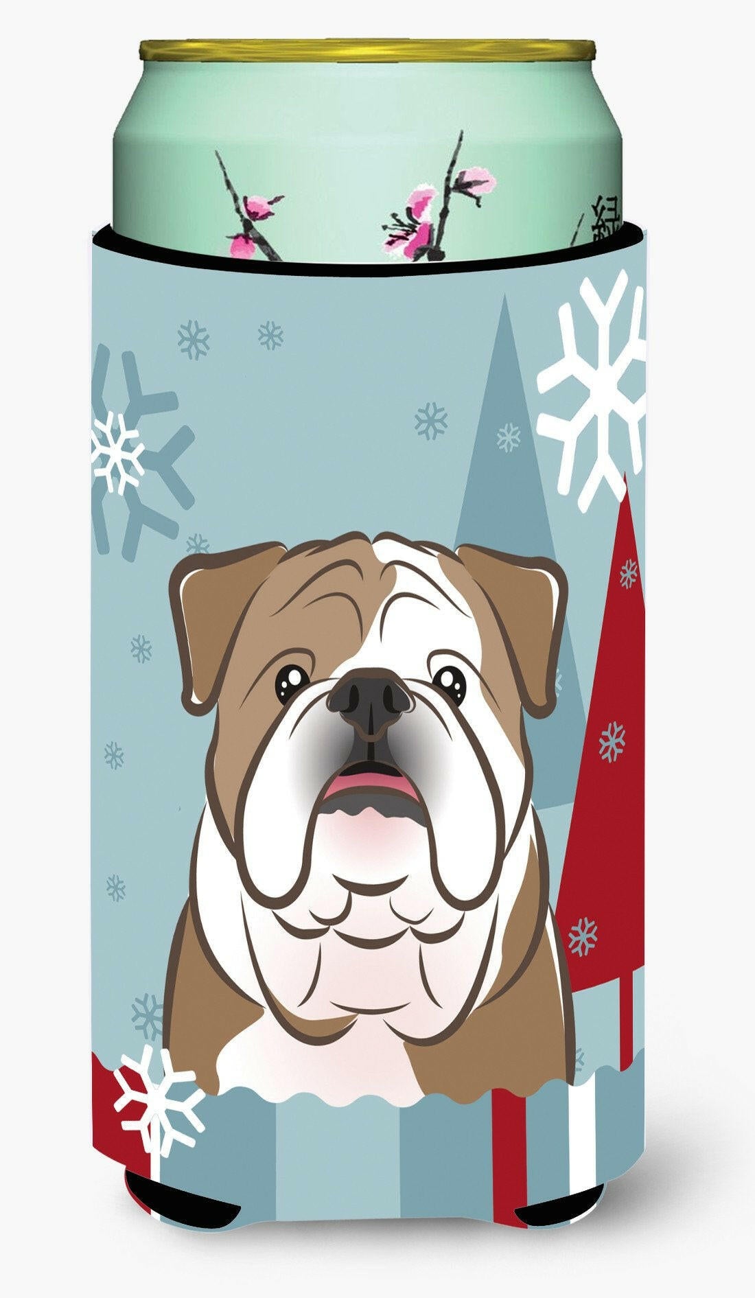 Winter Holiday English Bulldog  Tall Boy Beverage Insulator Hugger BB1715TBC by Caroline&#39;s Treasures