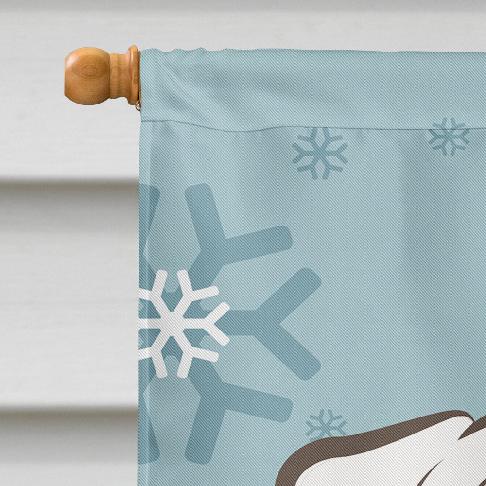 Winter Holiday White English Bulldog  Flag Canvas House Size BB1716CHF