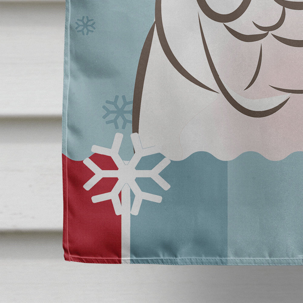 Winter Holiday White English Bulldog  Flag Canvas House Size BB1716CHF  the-store.com.