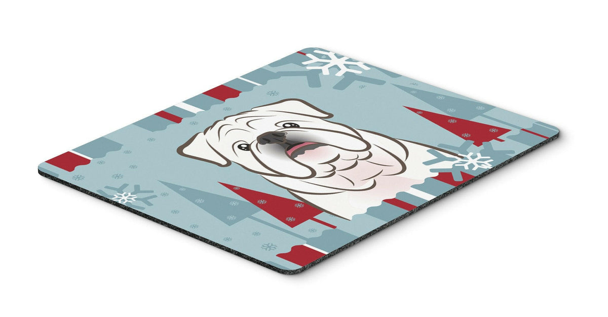 Winter Holiday White English Bulldog  Mouse Pad, Hot Pad or Trivet BB1716MP by Caroline&#39;s Treasures