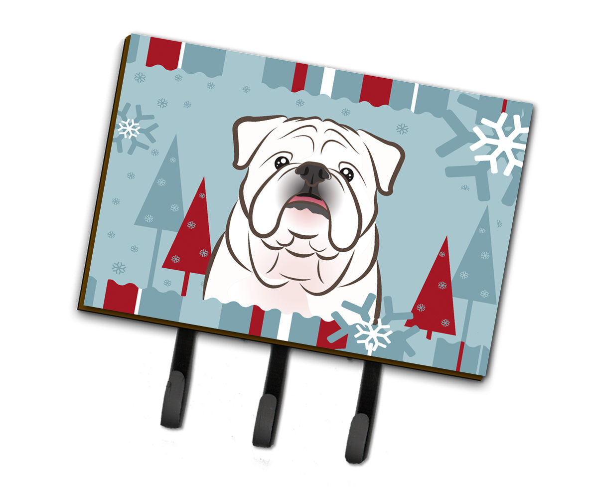 Winter Holiday White English Bulldog  Leash or Key Holder BB1716TH68