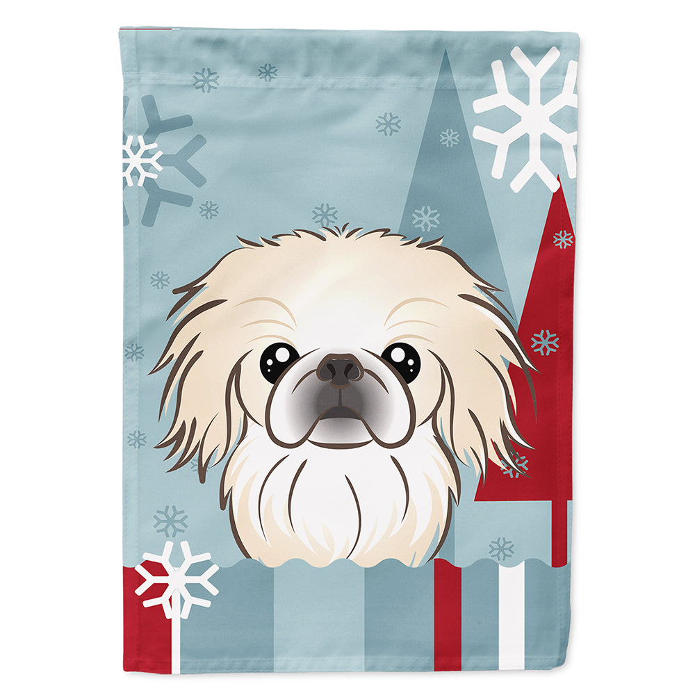 Winter Holiday Pekingese Flag Canvas House Size BB1717CHF  the-store.com.