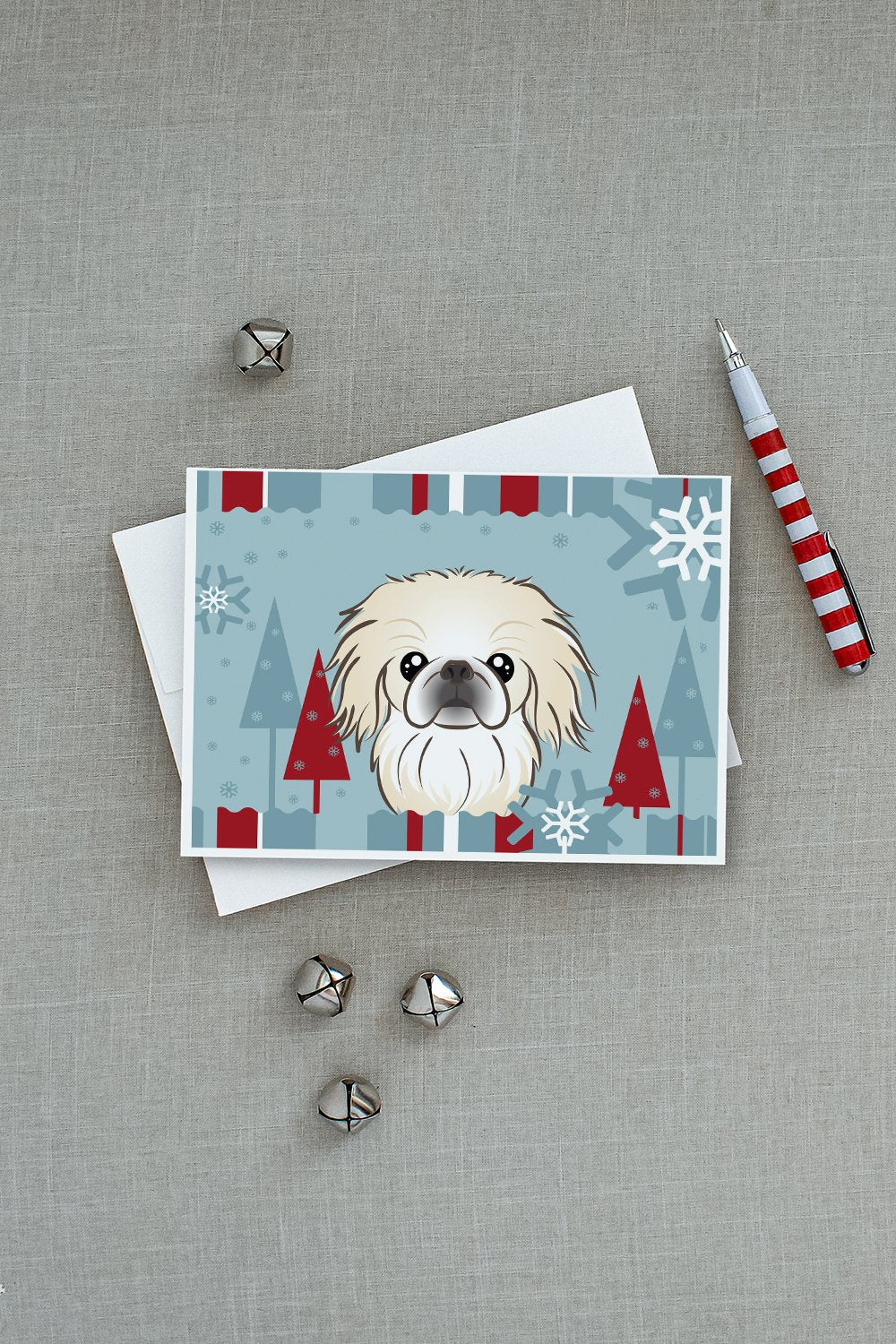 Winter Holiday Pekingese Greeting Cards and Envelopes Pack of 8 - the-store.com