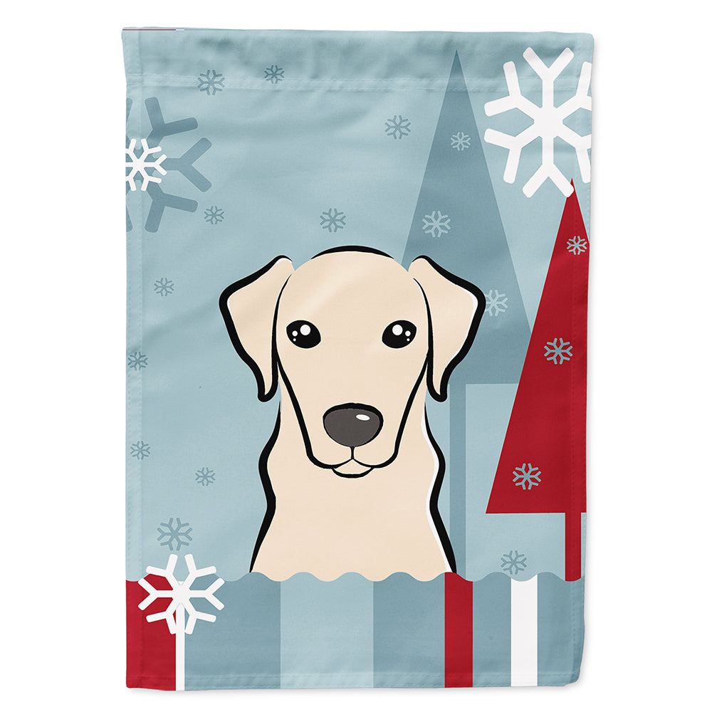 Winter Holiday Yellow Labrador Flag Canvas House Size BB1718CHF