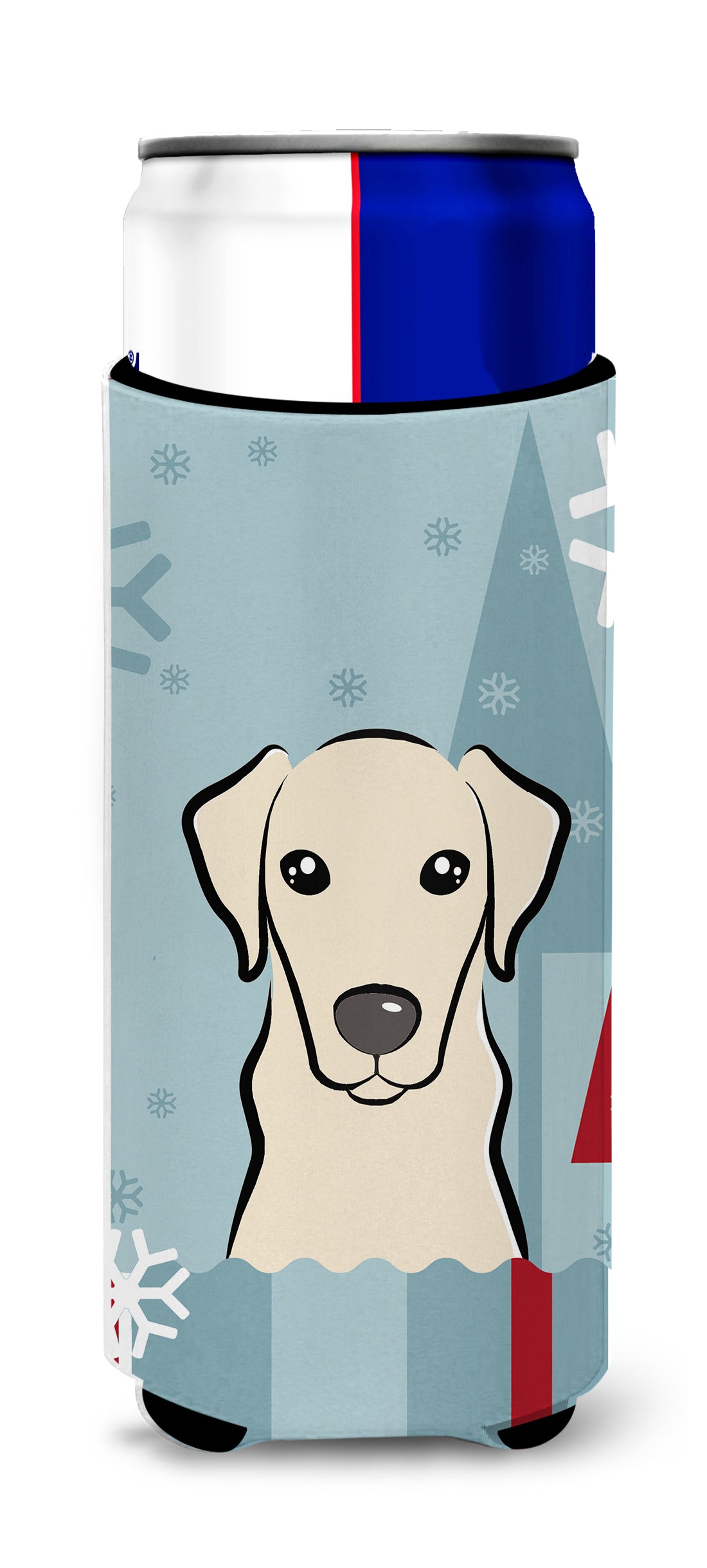 Winter Holiday Yellow Labrador Ultra Beverage Isolateurs pour canettes minces BB1718MUK