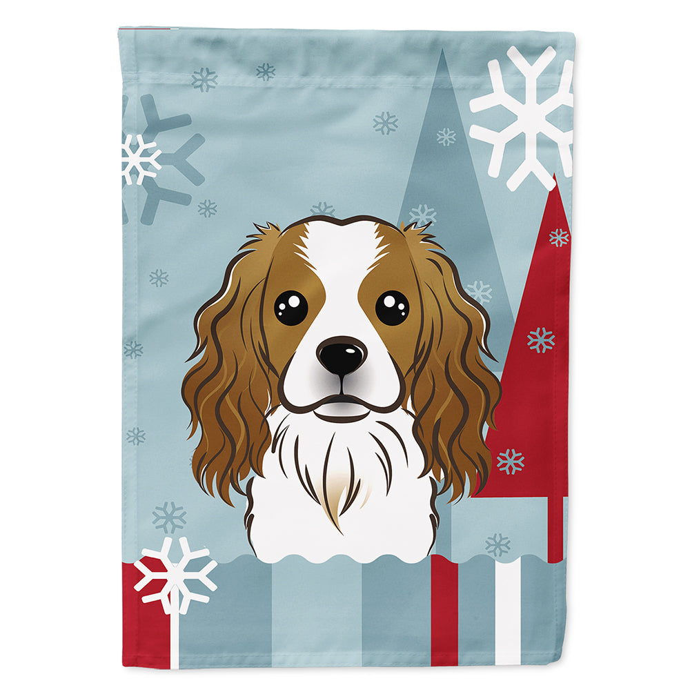 Winter Holiday Cavalier Spaniel Flag Canvas House Size BB1720CHF  the-store.com.